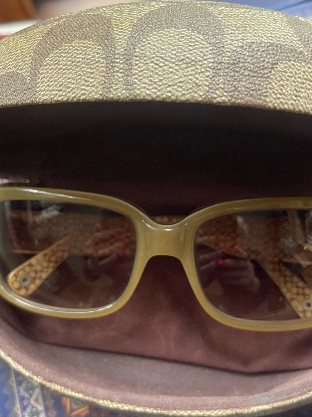 Coach Women's Tan Gradient Lens Sunglasses with Signature Case